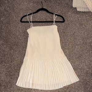 Abercrombie & Fitch Giselle Faux Pearl pleat release mini dress A-Line Skirt